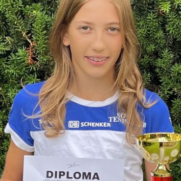 Zuzia Giżewska z pucharami Tennis Europe