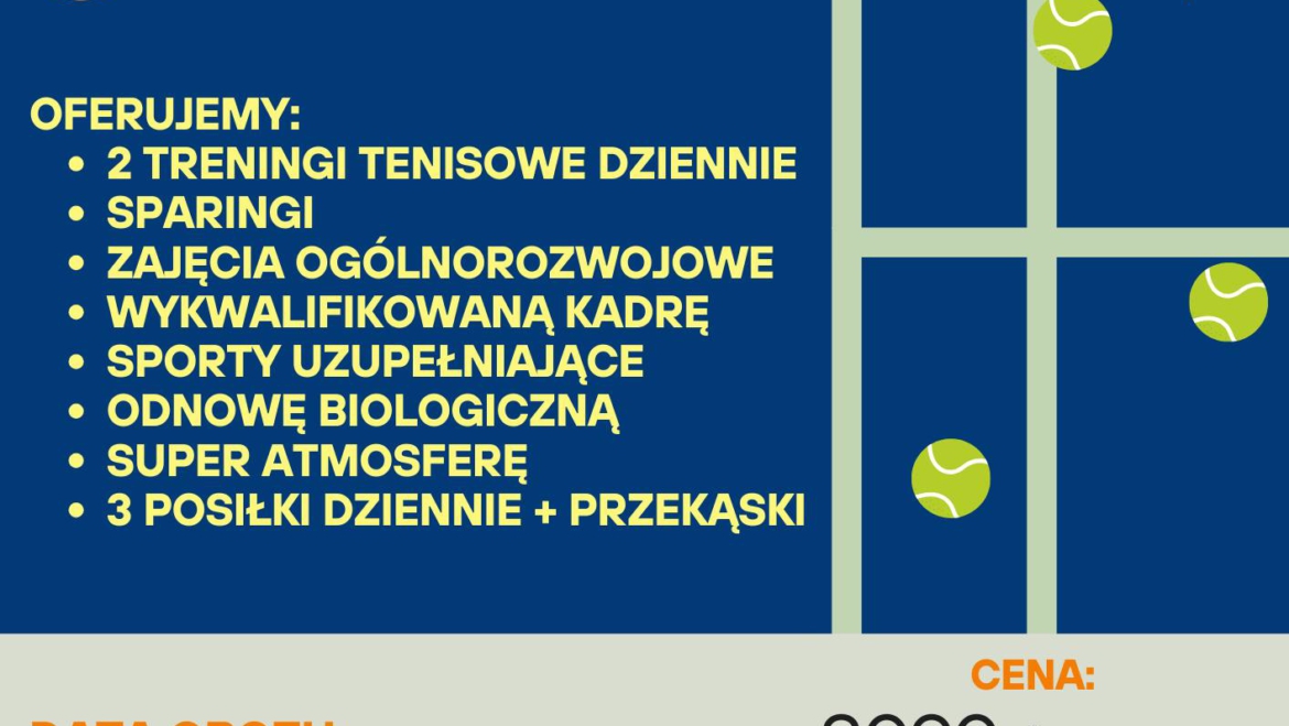 Zapraszamy serdecznie na Obóz Tenisowy STK Sopot na Mazurach – Edycja 2026